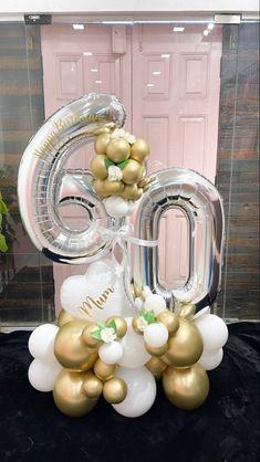 the balloon numbers are all gold and white