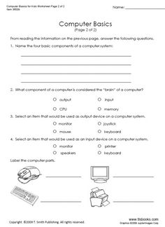 worksheet for computer basics