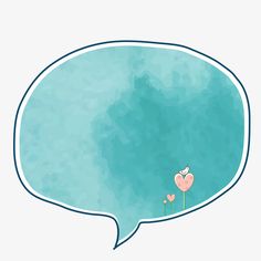 a blue speech bubble with a pink heart on it and two small hearts in the middle