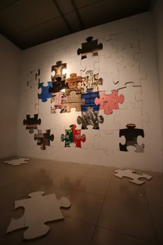 a large piece of jigsaw puzzle on the wall