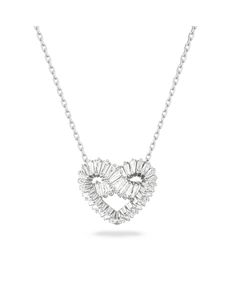 in stock Silver Crystal Heart Necklace With Rhinestones, Party Crystal Rhinestone Heart Pendant Necklace, Elegant Crystal Rhinestone Heart Pendant Necklace, Heart-shaped Cubic Zirconia Rhinestone Necklace As Gift, Silver Heart-shaped Rhinestone Necklaces, Copper Style, Mary Jane Shoes Womens, Swarovski Jewelry, Necklace Online