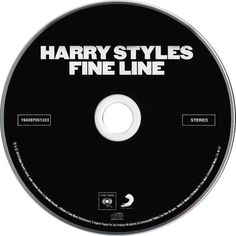 harry styles fine line cd disc on white backgroung with black and white lettering