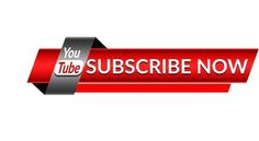 you tube subscribe now logo on a white background with red and black ribbon