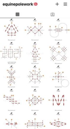 an image of different types of lines and shapes in the form of letters with numbers on them