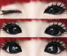 Kazzue Black Sclera Lens Sabretooth/Blackout/Black with Prescription-UNIQSO Sclera Contacts, Black Sclera, Cosplay Contacts, Halloween Clown, Circle Lenses, Digital Closet, Sfx Makeup, Arte Inspo, Cute Eyes