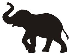 an elephant silhouetted against a white background