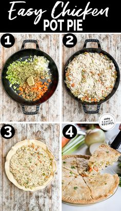 the steps to make easy chicken pot pie