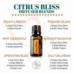 Everyday Perfume, Doterra Citrus Bliss, Terra Essential Oils, Doterra Blends, Doterra Diffuser, Keto Guide, Doterra Diffuser Blends, Doterra Essential Oils Recipes, Oil Diffuser Recipes