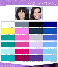 Best colors for Cool Winter seasonal color women; Cool Winter color palette