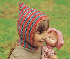 Wool Hat Pattern, Hood Pattern, Girl Gnome, Hat Knitting Pattern, Helmet Hat, Gnome Hat, Hat Knitting, Childrens Hats, Motif Vintage