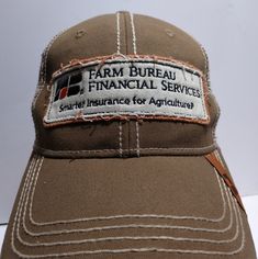 Nwot-Farm Bureau Financial Services Patch Strapback Trucker Hat Cap. Condition Is New W/O Tags Brown Country Style Trucker Hat, Military Style Khaki Trucker Hat, Khaki Military Style Trucker Hat, Cap America, Military Style Khaki Snapback Trucker Hat, Brown Military Trucker Hat, Financial Services, Hat Cap, Tan Brown