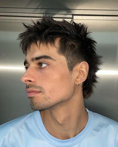 Spiky haircut = @lucroshani Spikey Mullet Hair Men, Mens Choppy Haircut, Mens Spiky Haircut, Men Spiky Hairstyle, Spiky Mens Hair, Men’s Alt Hairstyles, Eurohawk Mens Haircut, Y2k Spikey Hair, Messy Hairstyles For Men Short