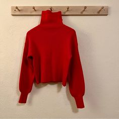 This Gorgeous Knit Red Sweater Is A Little Too Small For Me, I Like A More Oversized Fit And I Am More Of A Medium. This Sweater Would Fit A True Small Or Extra Small Person Well. Easy To Dress Up Or Down. Never Worn And In Excellent Condition. Acrylic Material But Very Soft And Cozy 19” Armpit To Armpit 27” Long Urban Outfitters Crew Neck Winter Sweater, Urban Outfitters Crew Neck Sweater For Winter, Cozy Fitted Red Tops, Cozy Red Fitted Tops, Urban Outfitters Winter Crew Neck Tops, Red Winter Sweater With Ribbed Cuffs, Red Winter Tops With Ribbed Cuffs, Red Knit Tops With Ribbed Cuffs, Red Soft Knit Turtleneck Sweater