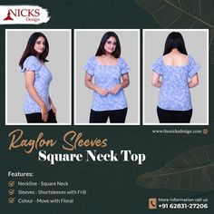 Take your casual dressing to the next level with these stylish and versatile tops from Nick's Design. Check out this raglan sleeve square neck top selection for the very best in unique or custom, handmade pieces from our shop. Shop now to get this at discounted price. https://bit.ly/3DzYmgr ☎️ Call: 062831 27206 🌐 Visit: https:www.thenicksdesign.com 📧 Email: info@thenicksdesign.com #womenswear #fashion #womensfashion #style Versatile Tops, Casual Dressing, Womenswear Fashion, Square Neck Top