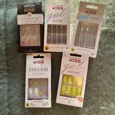 New Please Refer To Pictures For Styles Kiss Acrylic Nails, Kiss Glue On Nails, Kiss Nails Kit, Kiss Press On Nails, Kiss Nails, Glamour Nails, La Colors, Long Square Acrylic Nails, Press Ons