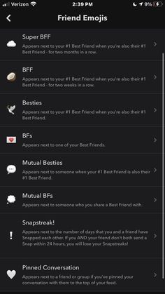 an iphone screen showing the menu for friends