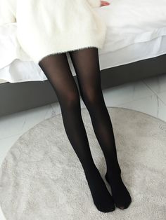 Minimalist Solid TightsI discovered amazing products on SHEIN.com, come check them out! Black Tights Outfit, Glitter Tights, Black Stocking, Closet Y2k, Dance Tights, Black Coral, Black Pantyhose, Sheer Tights, Fishnet Tights