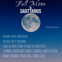 full moon sagit tarius with the caption's above it and below it