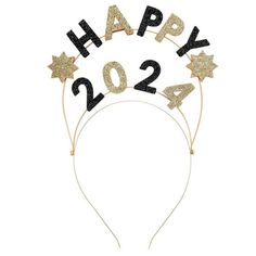 Get ready to pop the bubbly with this "Happy 2024" holiday head bopper from Packed Party. This luxe head bopper is complete with a gold luxe metal headband and glitter detail. Add it to any outfit to ensure that you're the life of the party at your next Holiday event. Mix and match any of the products across Packed Party's collections to create your own world of fun. Color: Multicolor. Happy 2024, Unicorn Horn Headband, Pop The Bubbly, Rock N Roll Party, Easter Headbands, Rock Star Party, Create Your Own World, Horn Headband, Halo Headband