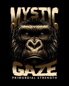 tshirt printing design illustration Varsity Patches, Gorilla Face, T-shirt Print Design, T Shirt Logo Design, Shirt Logo Design, The Mystic