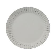 a white paper plate on a white background