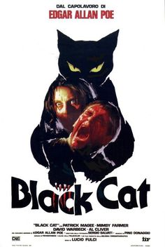 a movie poster for the black cat with an image of a woman and a cat