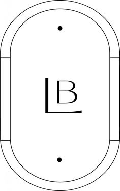 the letter b is inscribed in black and white with an oval border around it, as well as two dots