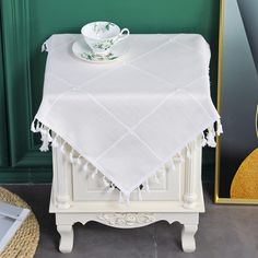 PRICES MAY VARY. SIZE GUIDE: This small square embroidered tablecloth is 24x24 inch (60x60 cm). There may be a slight deviation due to manual tailoring. As the size guide shown, it's recommended for small square tables from 8x8 inch to 16x16 inch, such as patio tables, coffee tables, tea tables, bedside tables, accent tables, garden tables and other tables or furniture as long as they fit the rustic table cloth, with a droop length about 4 to 8 inches. TASSEL DESIGN: The linen tablecloth with em End Table Cover, Coffee Table Cloth, Farmhouse Tablecloths, Coffee Table Cover, Checkered Fabric, Nightstand Decor, Farmhouse Fabric, Square Tablecloth, Table Pads