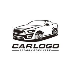 the car logo is black and white