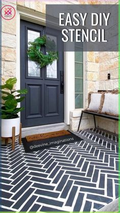 an easy diy stencil for the front door