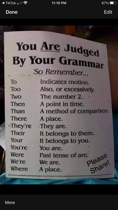 a sign that says you are judged by your grammar