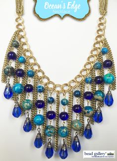 Ocean's Edge Necklace by @mykeall featuring Bead Gallery beads available at @michaelsstores #madewithmichaels Edge Necklace, Palette Challenge, Homemade Jewelry, Jewelry Making Tutorials, Beads Jewelry