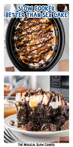 Slow Cooker Better Than Sex Cake Crockpot Box Cake Recipes, Baking In Crockpot, Cake Crockpot Recipes, Easy Crockpot Cake Recipes, Easy Desserts Crockpot, Thanksgiving Desserts Easy Crockpot, Crock Pot Desserts Gluten Free, Crockpot Cheesecake Recipes, Desert In Crockpot Easy Recipes