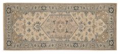 an antique rug with blue, beige and brown colors on the bottom is shown in front of a white background