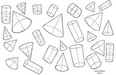 a bunch of different shapes that are drawn in pencil