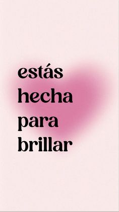 the words in spanish are black and white on a pink background with an orange shadow