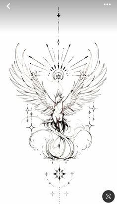 a tattoo design with an angel on it