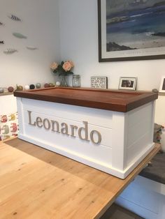 a large wooden box sitting on top of a table