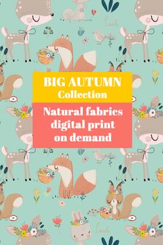 the big autumn collection is featured on this page, with an image of deers and other