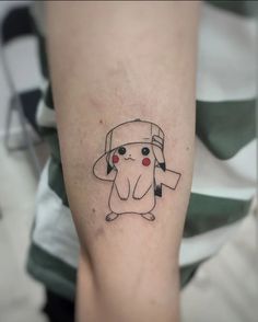 Cute Pikachu tattoo Fancy Tattoo, Cute Halloween Tattoos, Pokemon Tattoos, Pokemon World, Bicep Tattoo Men, Her Tattoo, One Tattoo