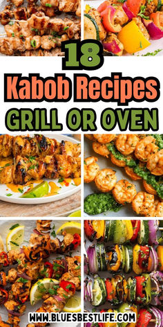 A collection of kabob recipes. Oven Baked Kabobs, Beef Kabobs In Oven, Oven Shish Kabobs Steak, K Bobs Recipes Shish Kabobs, Easy Kabobs, K Bobs Shish Kabobs, Gas Grill Recipes, Family Dinner Menu, Green Bean Salad Recipes