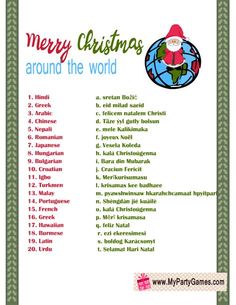 merry christmas around the world list