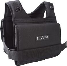 a black vest with the word cap on it's chest and shoulder straps