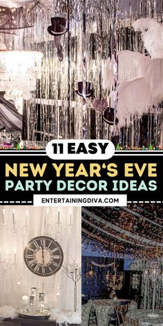 11 Easy Last Minute New Year's Eve Party Decorations Ideas | New Years Eve New Years Eve Tree Ideas, Diy New Years Eve Decorations Easy, Diy New Years Eve Decorations, New Years Eve Drinks