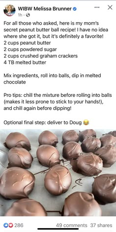 chocolate covered doughnuts sitting on top of a baking sheet with the words whey memesa brunner