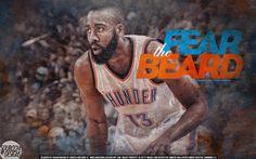 an image of a basketball player with the word fear in the beard on it's chest