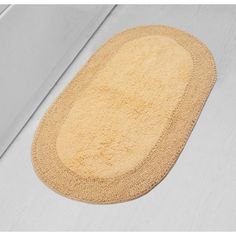 HOME WEAVERS INC Double Ruffle Collection 100% Cotton Bath Rugs Set, 24x40 Rectangle, Yellow BDR2440BU - The Home Depot