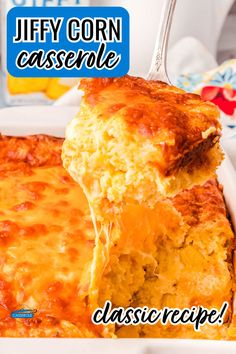 a casserole with cheese being lifted from the casserole dish by a fork