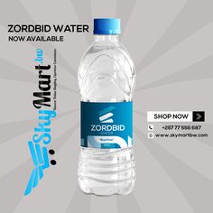 a bottle of bottled water is shown in this ad for zorridd bid