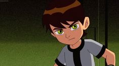 an animated image of a soccer player with green eyes